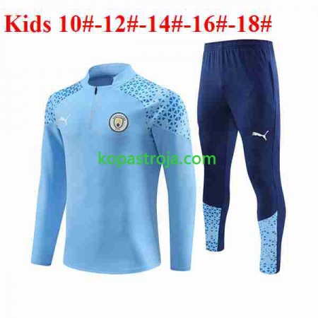 Manchester City Barn Tränings Sweatshirtställ Blå 2023/24